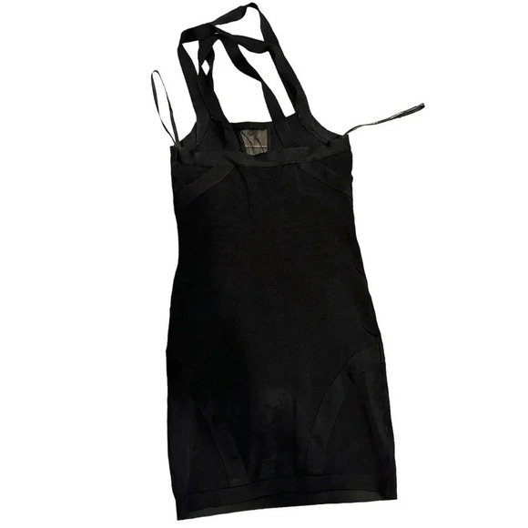 Bebe Y2K Black Bandage Mesh Strappy Body-Con Mini Dress Size S - Picture 2 of 4